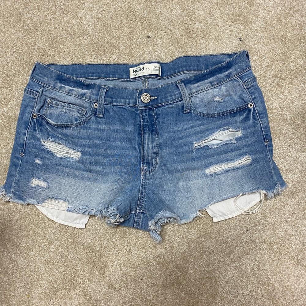 Mudd Blue Distressed Jean Shorts